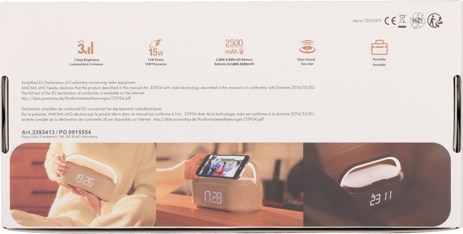 Wielofunkcyjny Głośnik Bluetooth LIMASSOL z Ładowarką Indukcyjną - Elektronika z nadrukiem logo | VEBI - zdjęcie 11