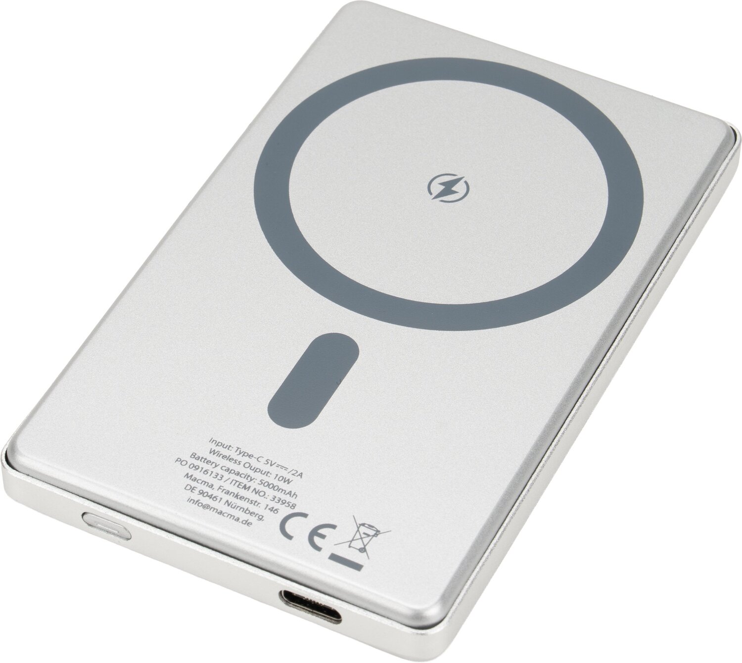 Power Bank 5000 mAh z ładowaniem bezprzewodowym MagSafe - Power banki z nadrukiem logo | VEBI - zdjęcie 16