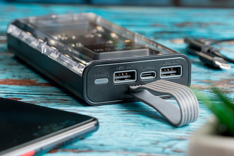 Power bank 10000 mAh z trzema portami ładowania DARWIN - Power banki z nadrukiem logo | VEBI - zdjęcie 12