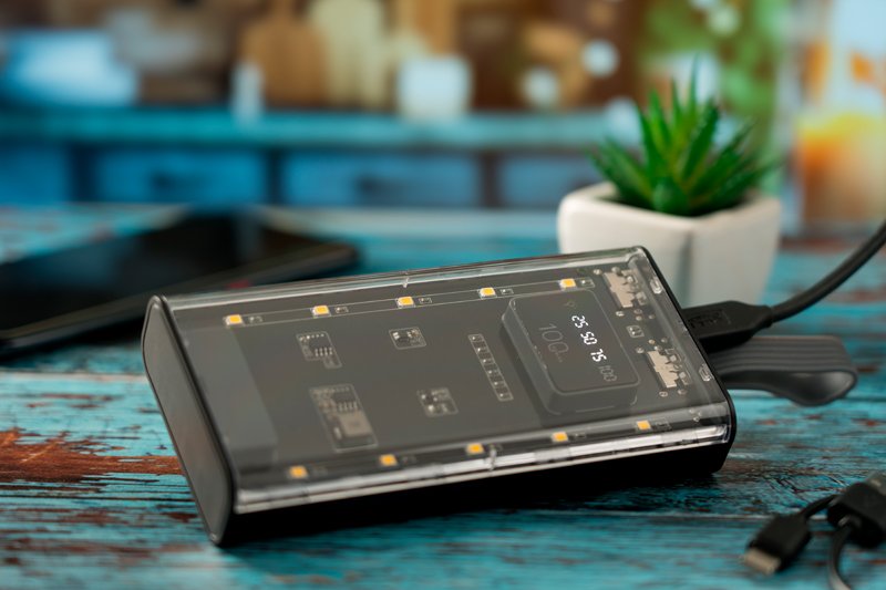 Power bank 10000 mAh z trzema portami ładowania DARWIN - Power banki z nadrukiem logo | VEBI - zdjęcie 10
