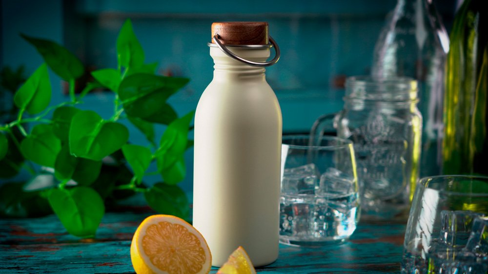 Butelka ekologiczna IBIZA 500ml - stal z recyklingu - Kubki i butelki termiczne z nadrukiem logo | VEBI - zdjęcie 14