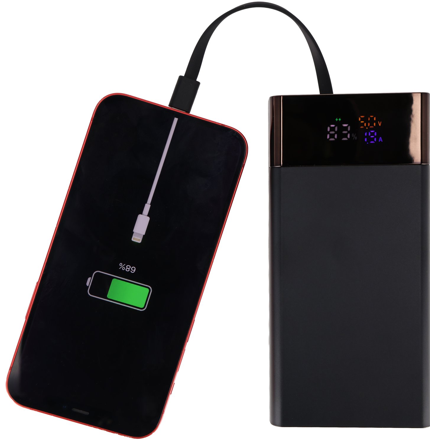 Power Bank 20000 mAh MARBELLA - z wbudowanymi kablami - Power banki z nadrukiem logo | VEBI - zdjęcie 9
