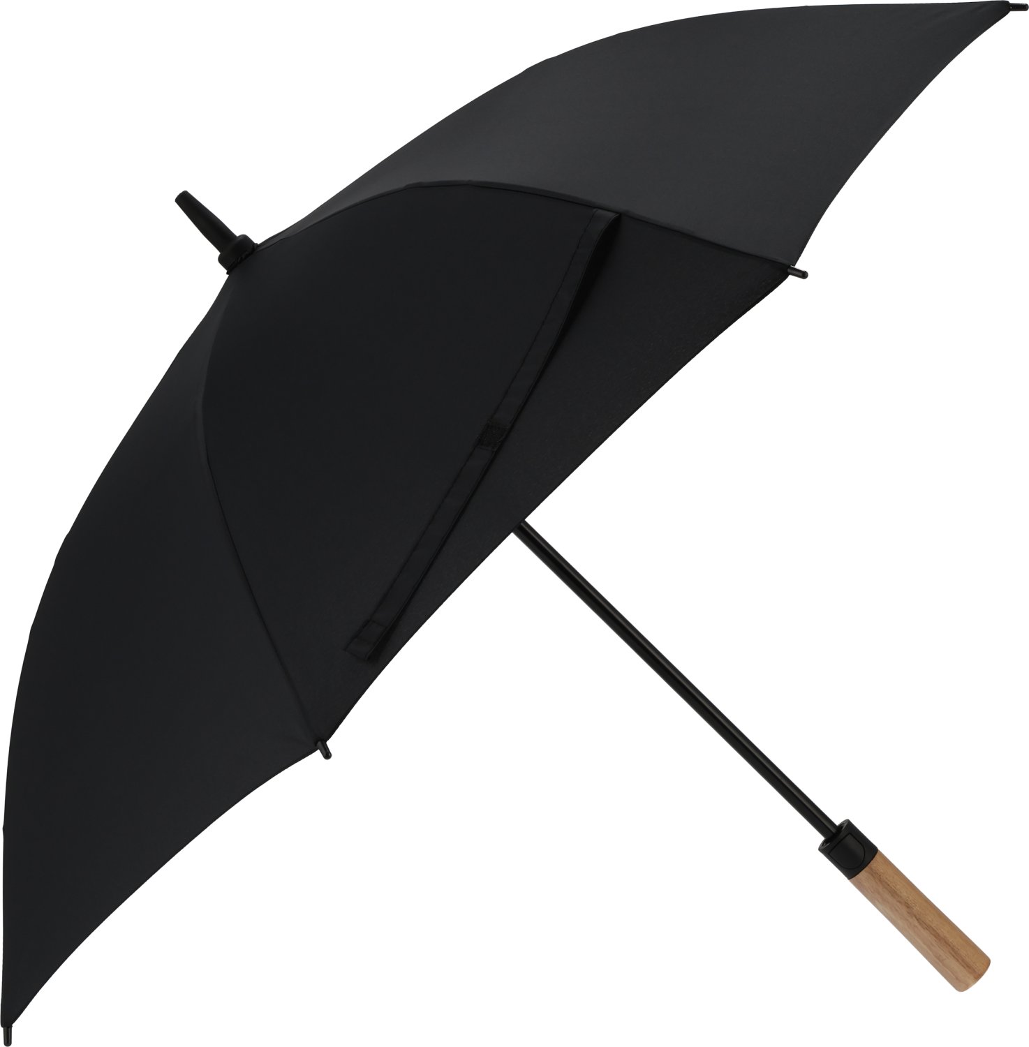 Parasol automatyczny ekologiczny rPET 105cm z drewnianą rączką - Podróże i rekreacja z nadrukiem logo | VEBI - zdjęcie 2