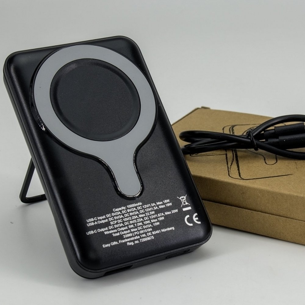 Power Bank Indukcyjny 10000mAh z Podstawką VENTURA - Power banki z nadrukiem logo | VEBI - zdjęcie 5