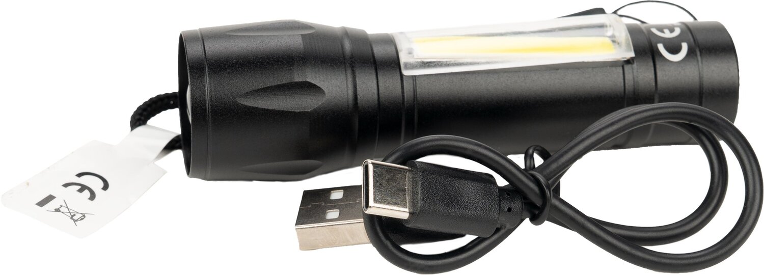 Latarka LED TOKYO z diodą COB i ładowaniem USB-C - Latarki i lampki z nadrukiem logo | VEBI - zdjęcie 11