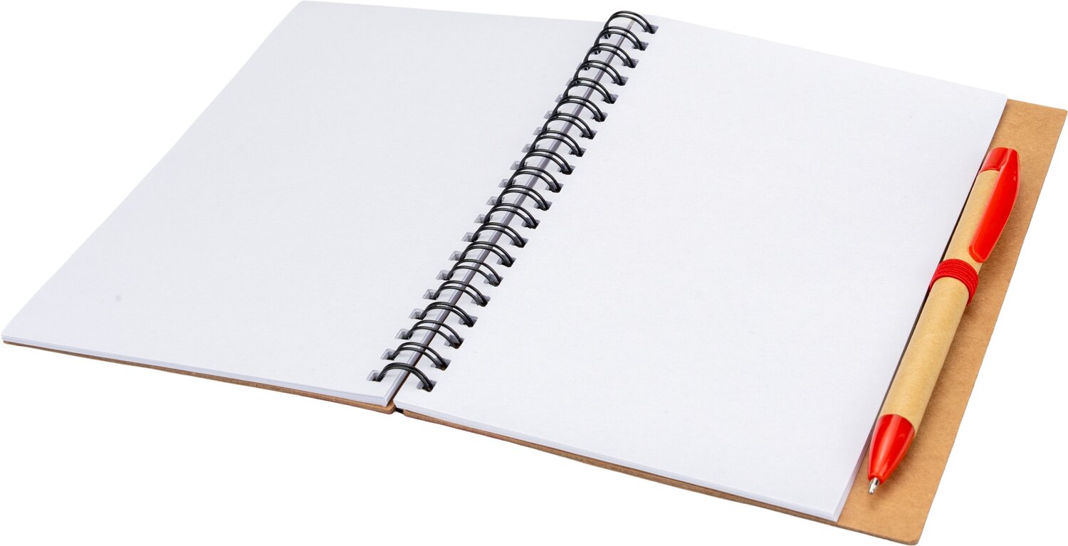 Notes A5 ekologiczny z długopisem RAVENNA - 80 kartek z recyklingu - Notatniki i notesy z nadrukiem logo | VEBI - zdjęcie 17