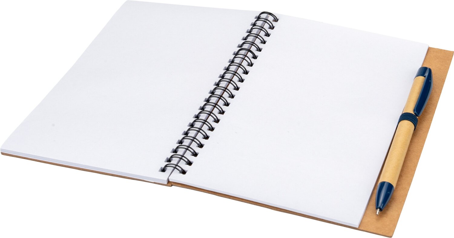 Notes A5 ekologiczny z długopisem RAVENNA - 80 kartek z recyklingu - Notatniki i notesy z nadrukiem logo | VEBI - zdjęcie 31