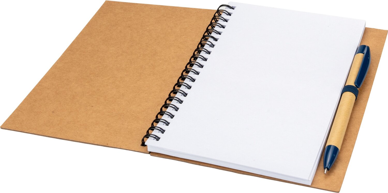 Notes A5 ekologiczny z długopisem RAVENNA - 80 kartek z recyklingu - Notatniki i notesy z nadrukiem logo | VEBI - zdjęcie 32