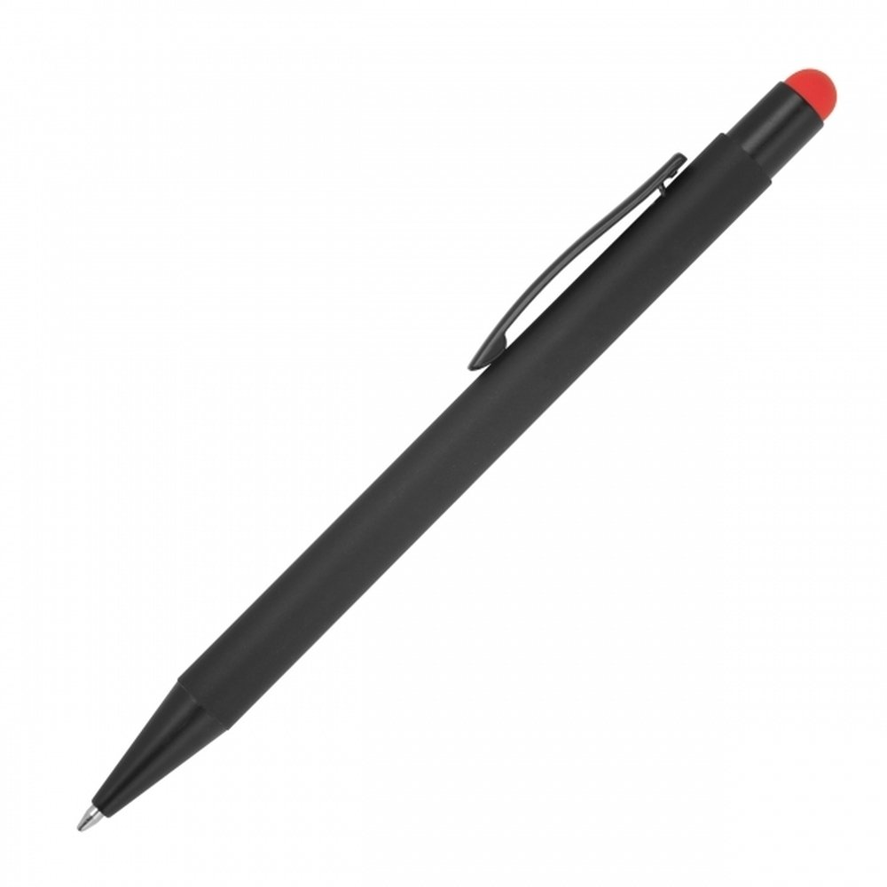 Długopis metalowy z końcówką dotykową OHARA soft touch - Soft touch z nadrukiem logo | VEBI - zdjęcie 7