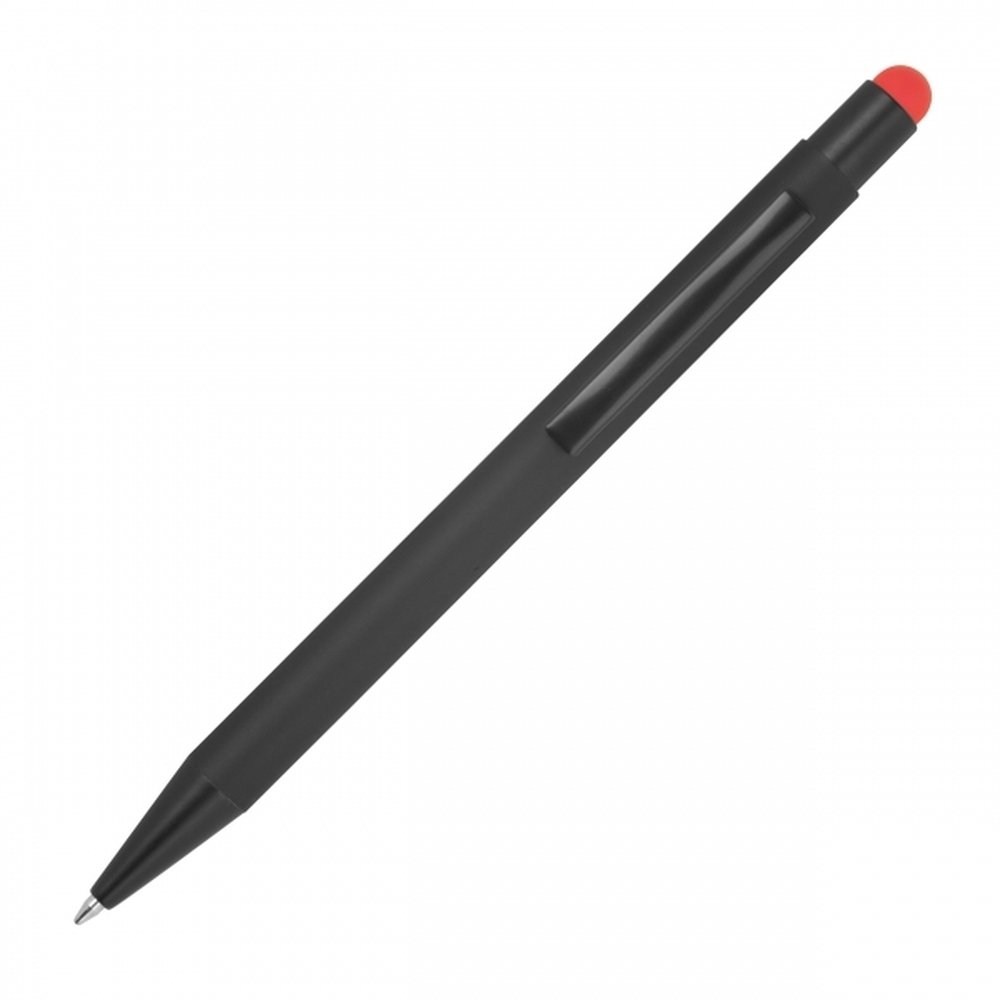 Długopis metalowy z końcówką dotykową OHARA soft touch - Soft touch z nadrukiem logo | VEBI - zdjęcie 8