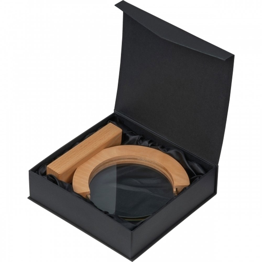 Szklane Trofeum OSHAWA z bambusową podstawą - zdjęcie 2