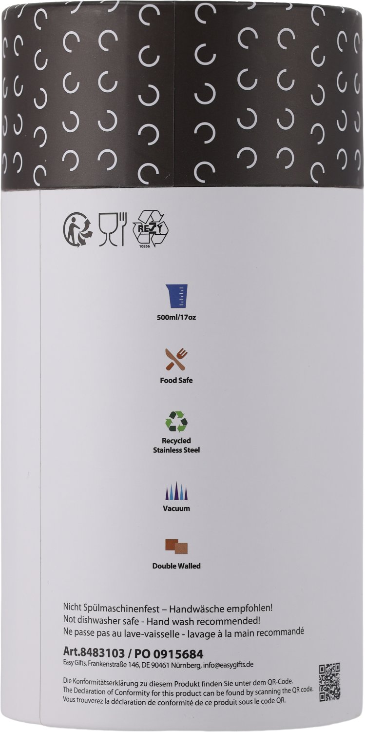 Kubek termiczny SAINT-JEROME 500ml ze stali nierdzewnej - Podróże i rekreacja z nadrukiem logo | VEBI - zdjęcie 10