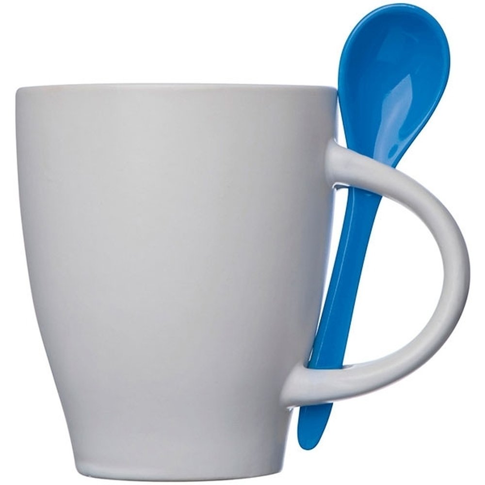 Zestaw kawowy PALERMO - kubek ceramiczny 250ml z łyżeczką - Kubki z nadrukiem logo | VEBI