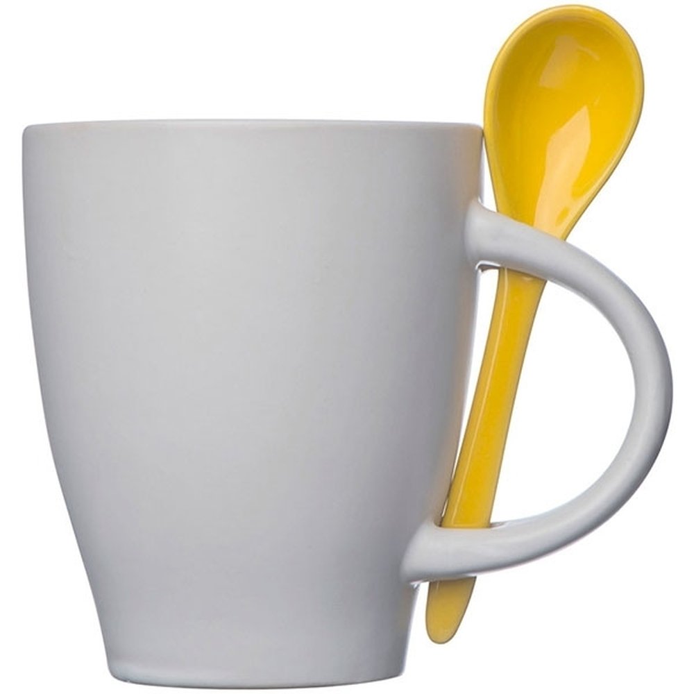 Zestaw kawowy PALERMO - kubek ceramiczny 250ml z łyżeczką - Kubki z nadrukiem logo | VEBI - zdjęcie 17