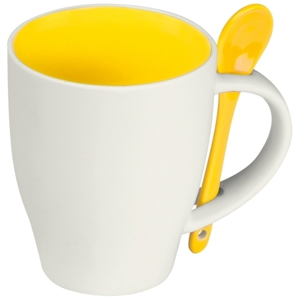 Zestaw kawowy PALERMO - kubek ceramiczny 250ml z łyżeczką - Kubki z nadrukiem logo | VEBI - zdjęcie 20