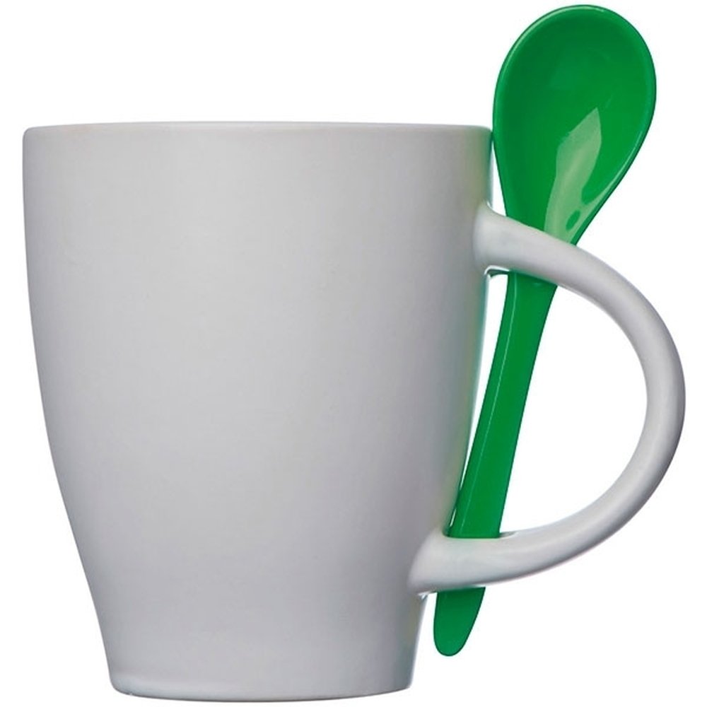 Zestaw kawowy PALERMO - kubek ceramiczny 250ml z łyżeczką - Kubki z nadrukiem logo | VEBI - zdjęcie 12