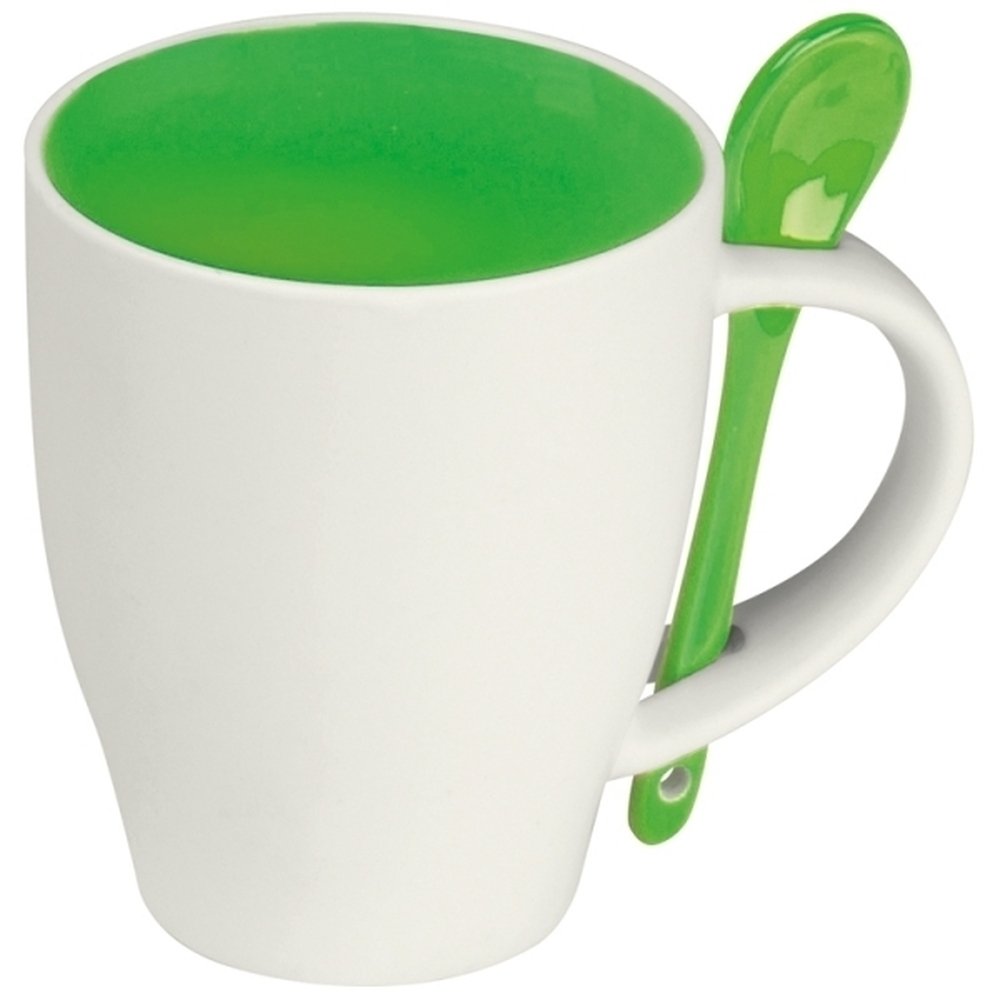 Zestaw kawowy PALERMO - kubek ceramiczny 250ml z łyżeczką - Kubki z nadrukiem logo | VEBI - zdjęcie 15