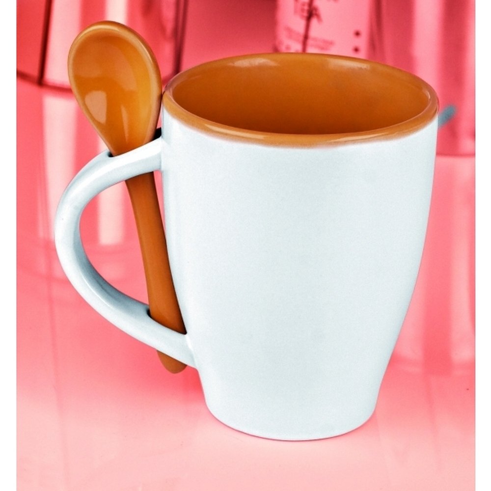 Zestaw kawowy PALERMO - kubek ceramiczny 250ml z łyżeczką - Kubki z nadrukiem logo | VEBI - zdjęcie 7