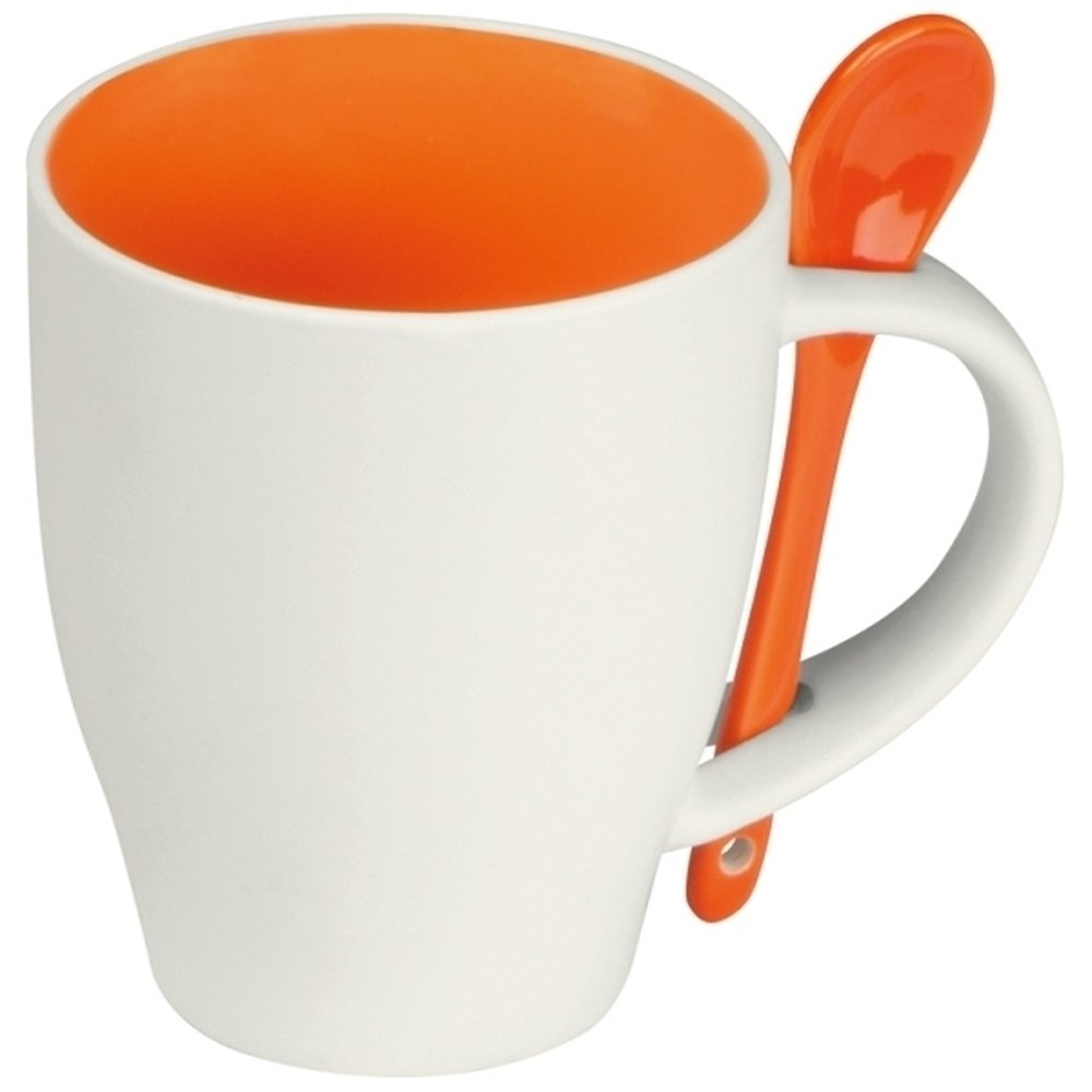 Zestaw kawowy PALERMO - kubek ceramiczny 250ml z łyżeczką - Kubki z nadrukiem logo | VEBI - zdjęcie 9
