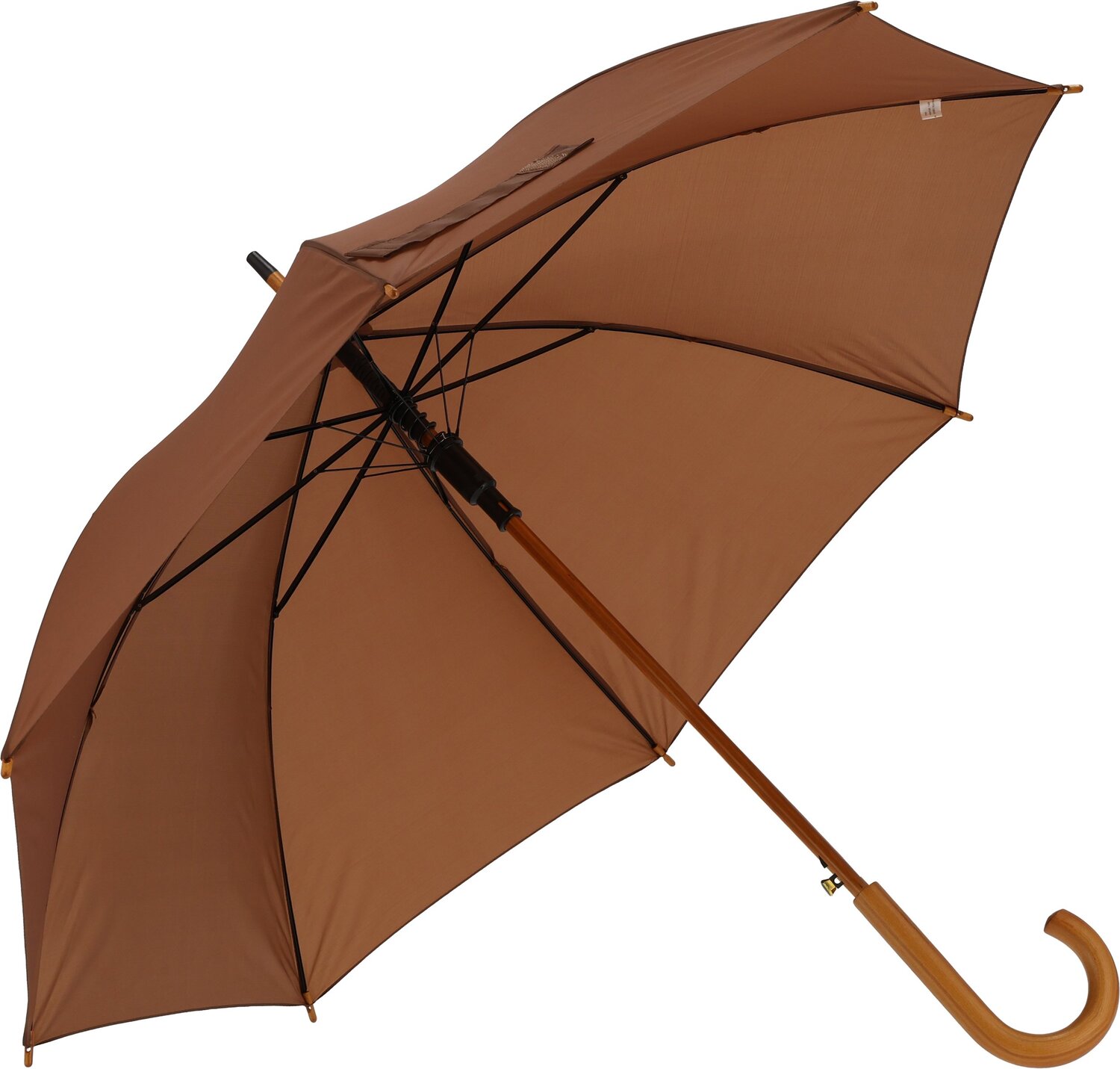 Parasol automatyczny z drewnianą rączką NANCY Ø105 cm - Panel od 100 do 110 cm z nadrukiem logo | VEBI - zdjęcie 13