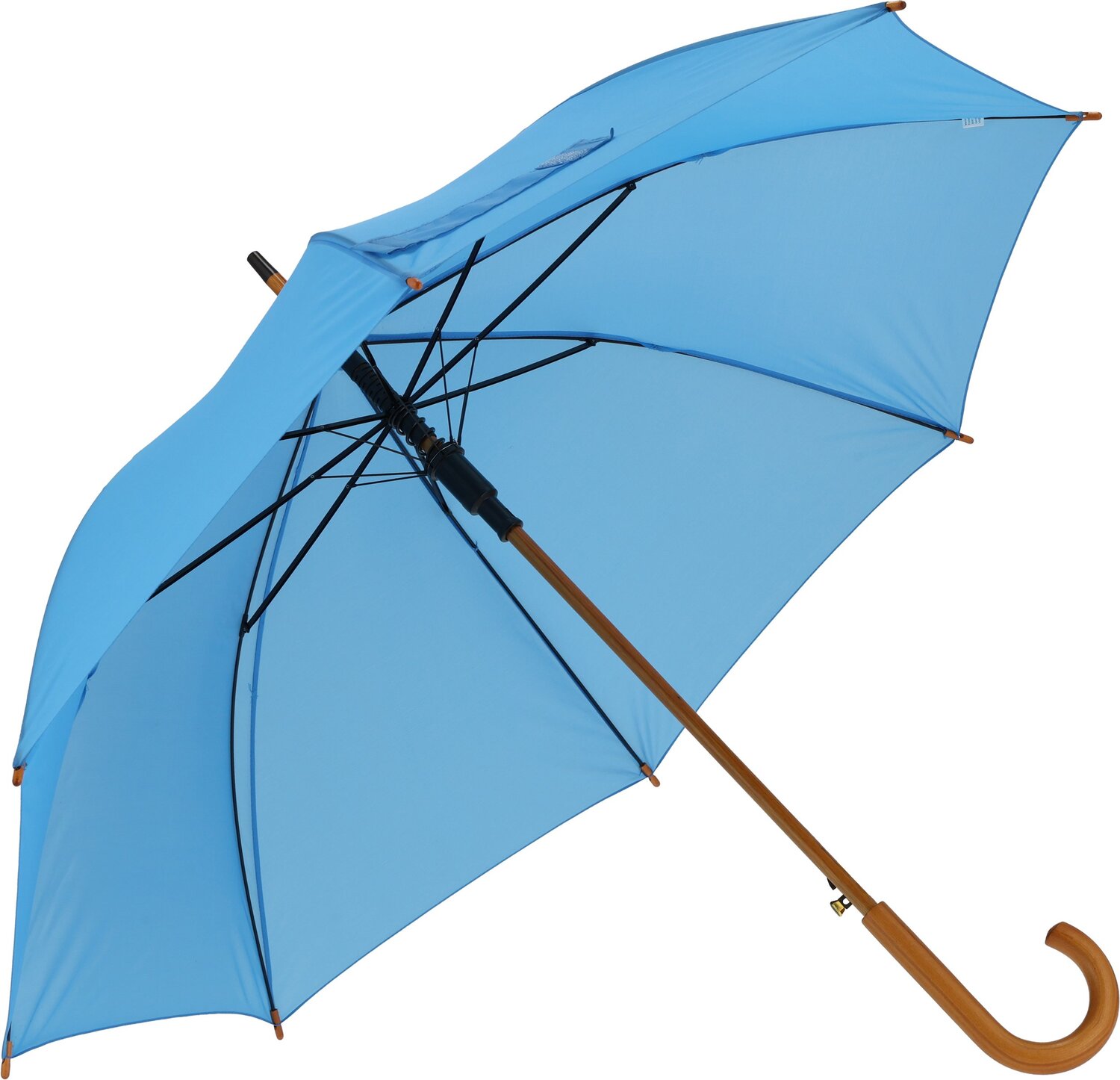 Parasol automatyczny z drewnianą rączką NANCY Ø105 cm - Panel od 100 do 110 cm z nadrukiem logo | VEBI - zdjęcie 43