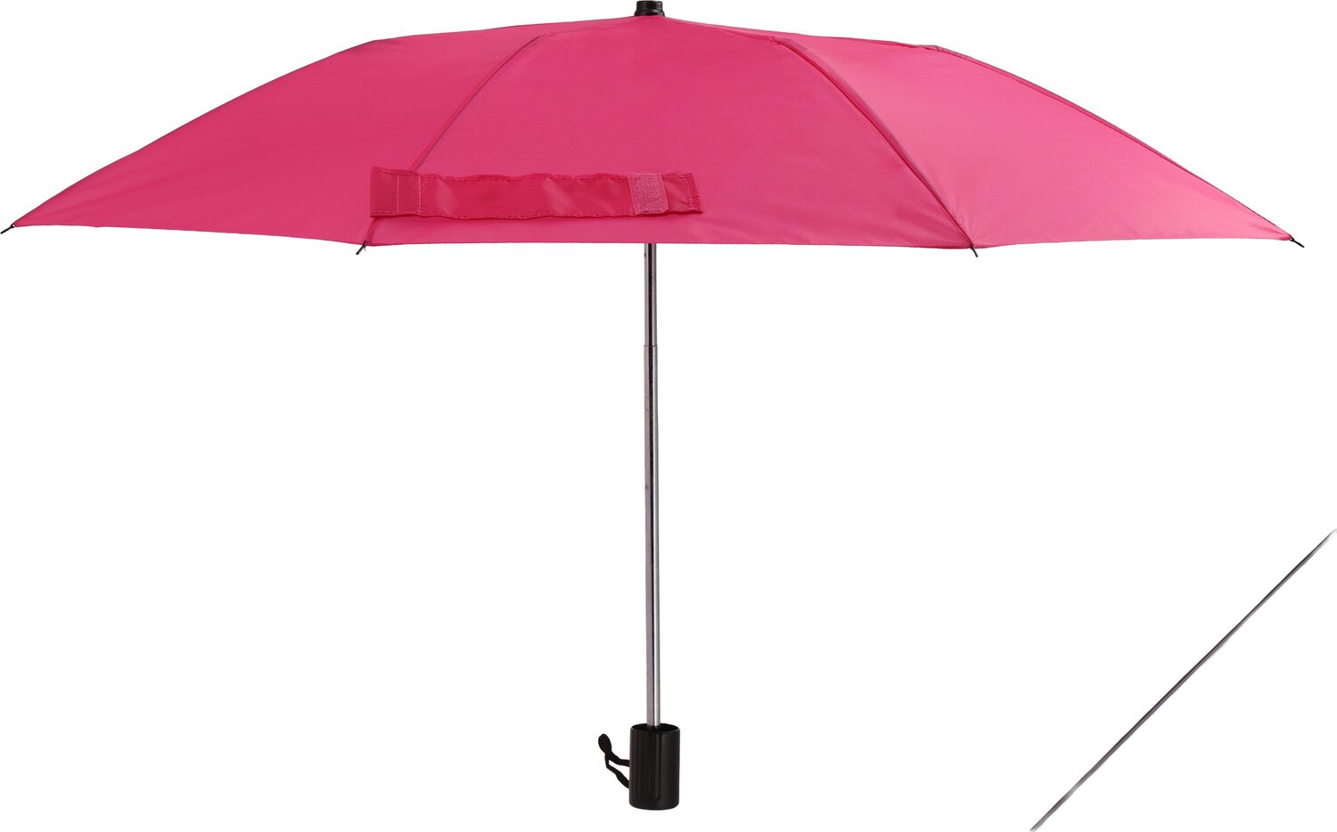 Parasol reklamowy LILLE - kompaktowy z paskiem na rękę - Panel poniżej 100 cm z nadrukiem logo | VEBI - zdjęcie 67