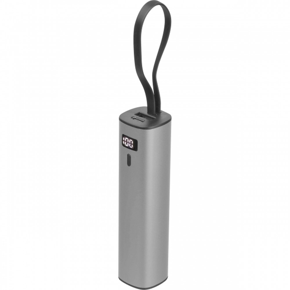 Aluminiowy power bank DONCASTER 5000 mAh z wyświetlaczem - Power banki z nadrukiem logo | VEBI - zdjęcie 13
