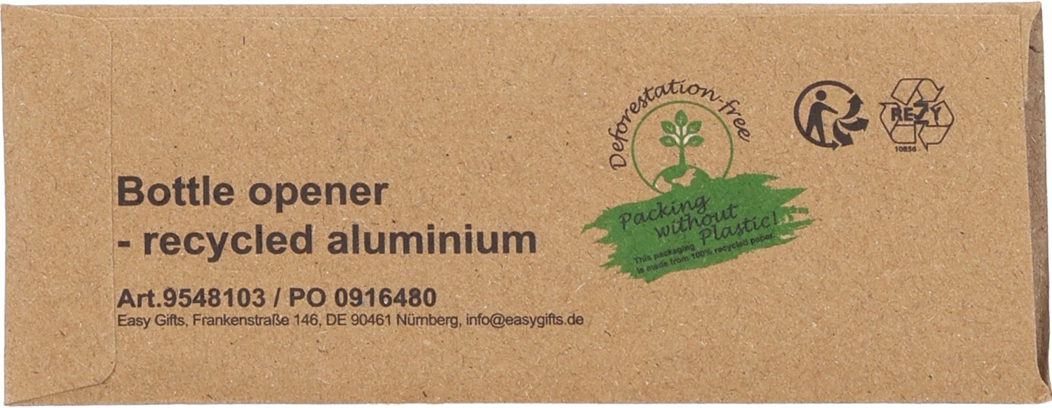 Otwieracz do butelek z aluminium z recyklingu TRABZON - Akcesoria barowe z nadrukiem logo | VEBI - zdjęcie 41