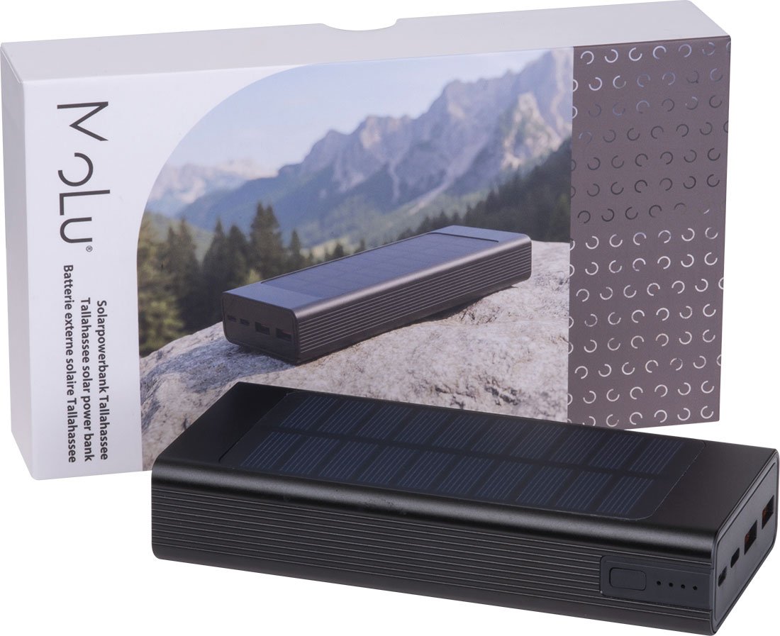 Power bank solarny 20 000 mAh TALLAHASSEE MoLu - Power banki z nadrukiem logo | VEBI