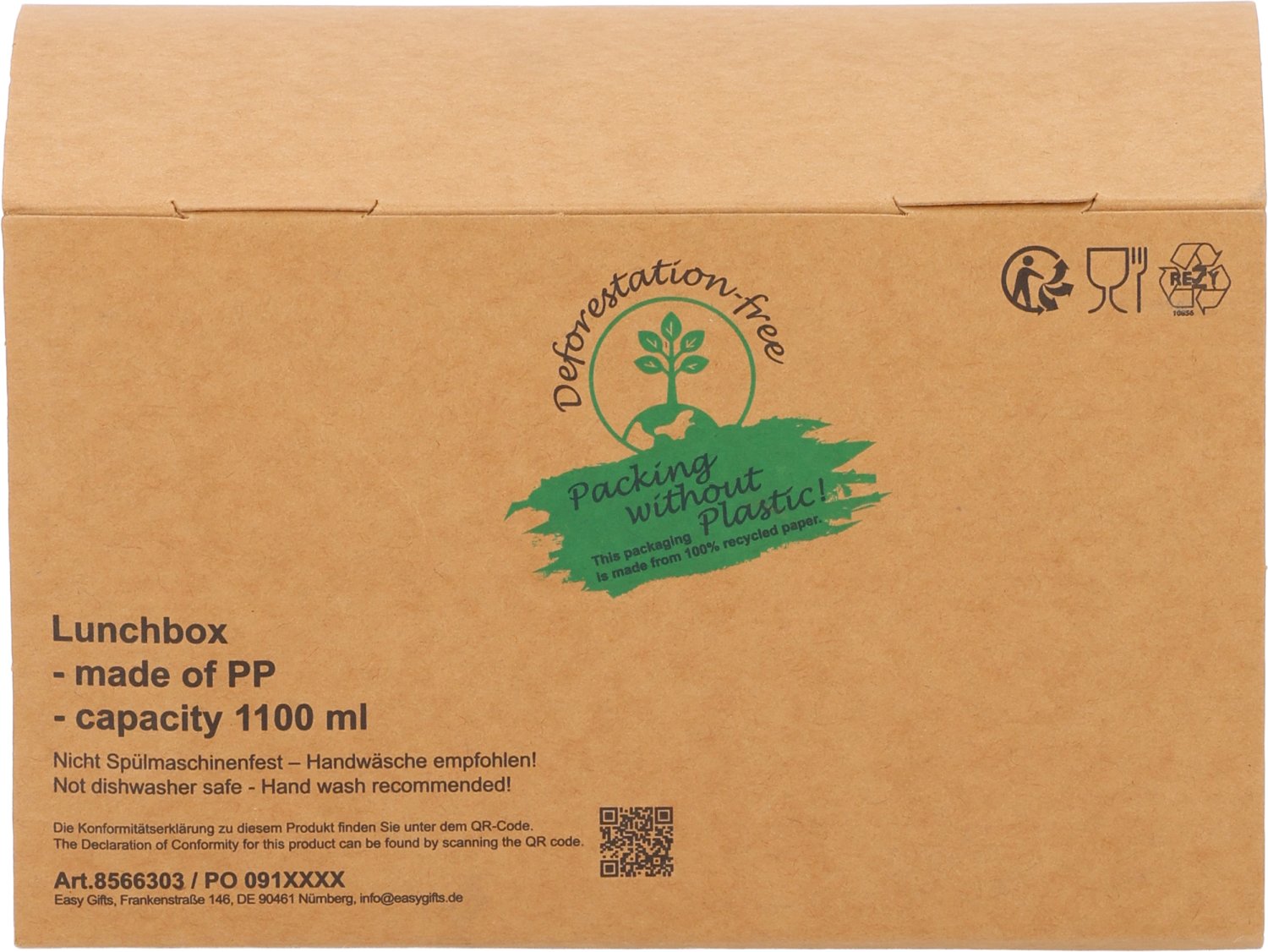 Lunch box 1100 ml LIMBOURG - Pojemniki na żywność z nadrukiem logo | VEBI - zdjęcie 8