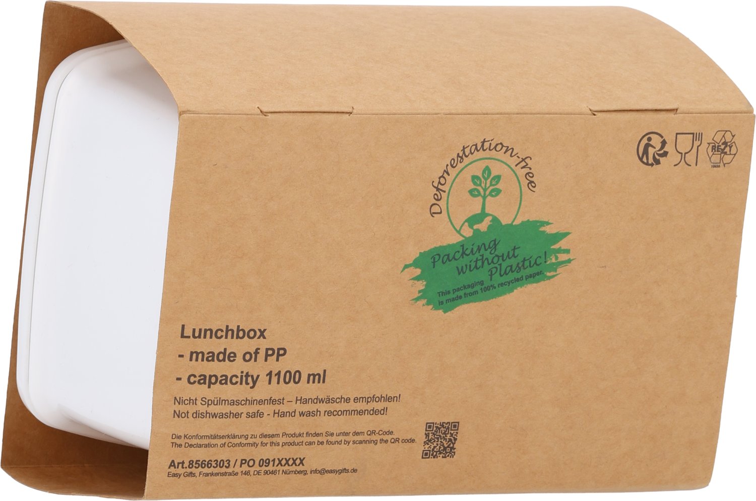 Lunch box 1100 ml LIMBOURG - Pojemniki na żywność z nadrukiem logo | VEBI - zdjęcie 9