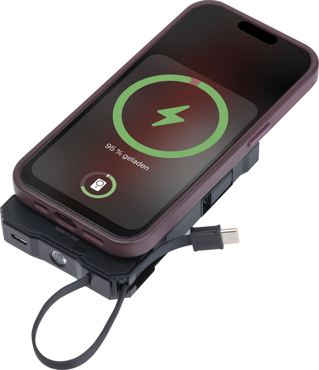 Power bank solarny 10 000 mAh BREDA - Power banki z nadrukiem logo | VEBI - zdjęcie 4