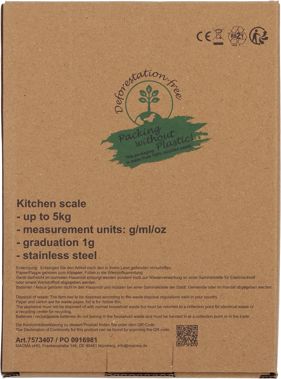 Waga kuchenna BRENTFORD - Akcesoria kuchenne z nadrukiem logo | VEBI - zdjęcie 11