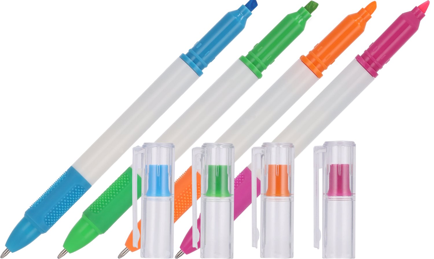 Długopis plastikowy z zakreślaczem LENS - Długopisy plastikowe z nadrukiem logo | VEBI - zdjęcie 21