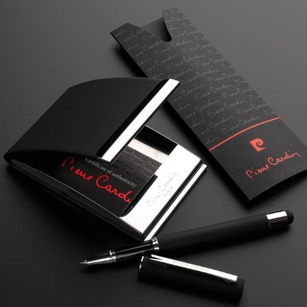 Elegancki zestaw Pierre Cardin - wizytownik i touch pen - Inne drobiazgi z nadrukiem logo | VEBI - zdjęcie 2