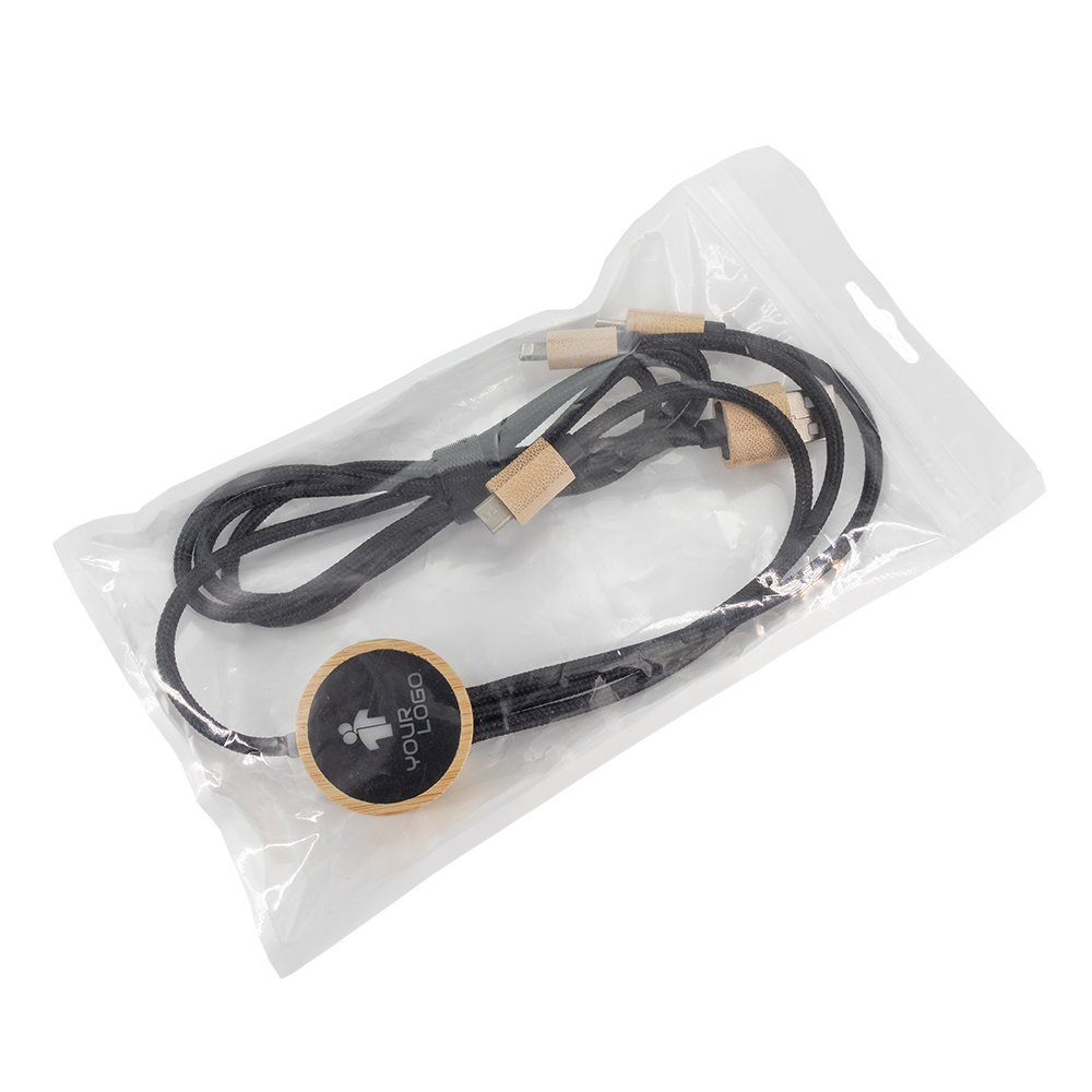Kabel 3w1 z podświetlanym logo 120cm - micro USB, Lightning, USB-C - Kable z nadrukiem logo | VEBI - zdjęcie 6