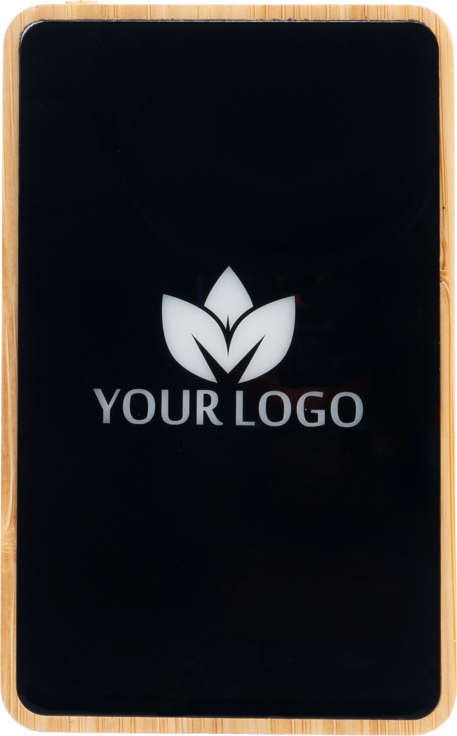 Bambusowy Power Bank 5000 mAh z podświetlanym logo - Akcesoria podróżne z nadrukiem logo | VEBI - zdjęcie 4