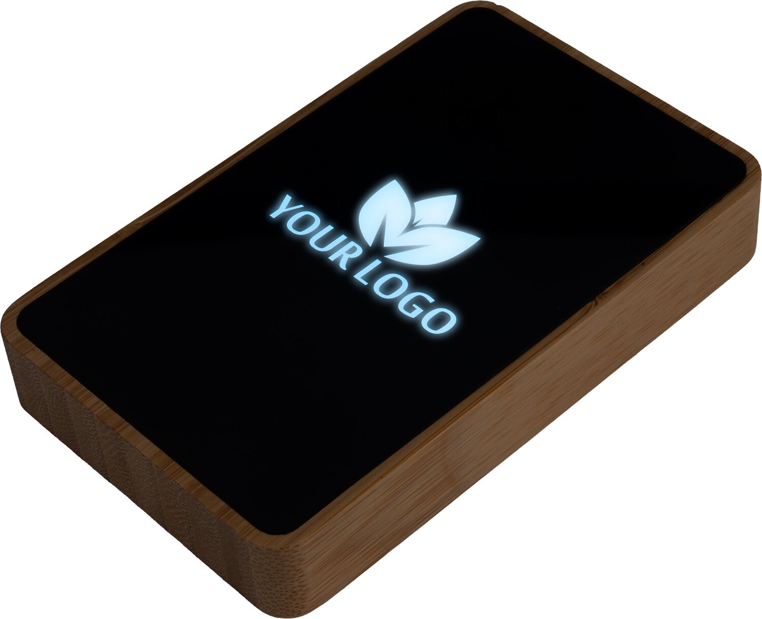 Bambusowy Power Bank 5000 mAh z podświetlanym logo - Akcesoria podróżne z nadrukiem logo | VEBI - zdjęcie 7