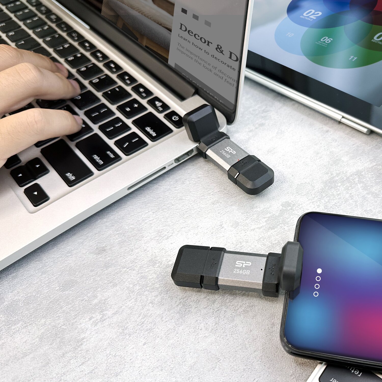 Pendrive Mobile C51, 256GB 3.2 Silicon Power - Pamięci USB z nadrukiem logo | VEBI - zdjęcie 8