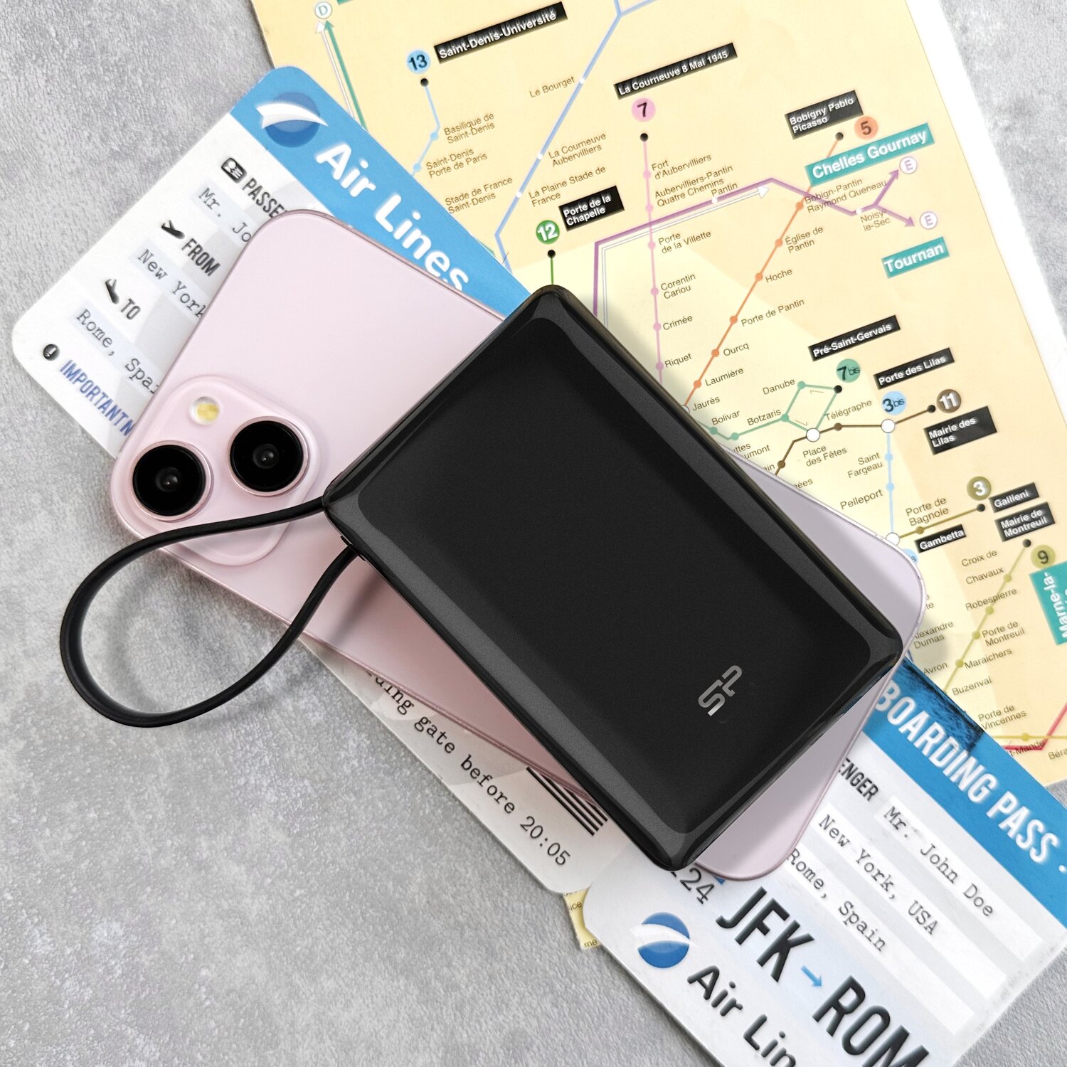 Powerbank Silicon Power CP10 10000mAh z wbudowanym kablem USB-C - Power banki z nadrukiem logo | VEBI - zdjęcie 29