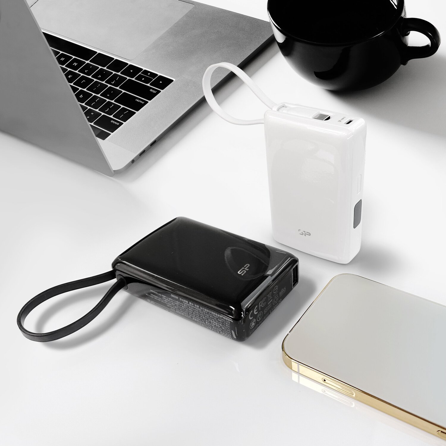 Powerbank Silicon Power CP10 10000mAh z wbudowanym kablem USB-C - Power banki z nadrukiem logo | VEBI - zdjęcie 30
