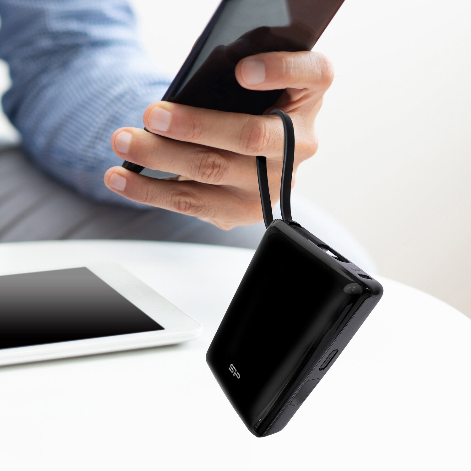 Powerbank Silicon Power CP10 10000mAh z wbudowanym kablem USB-C - Power banki z nadrukiem logo | VEBI - zdjęcie 20