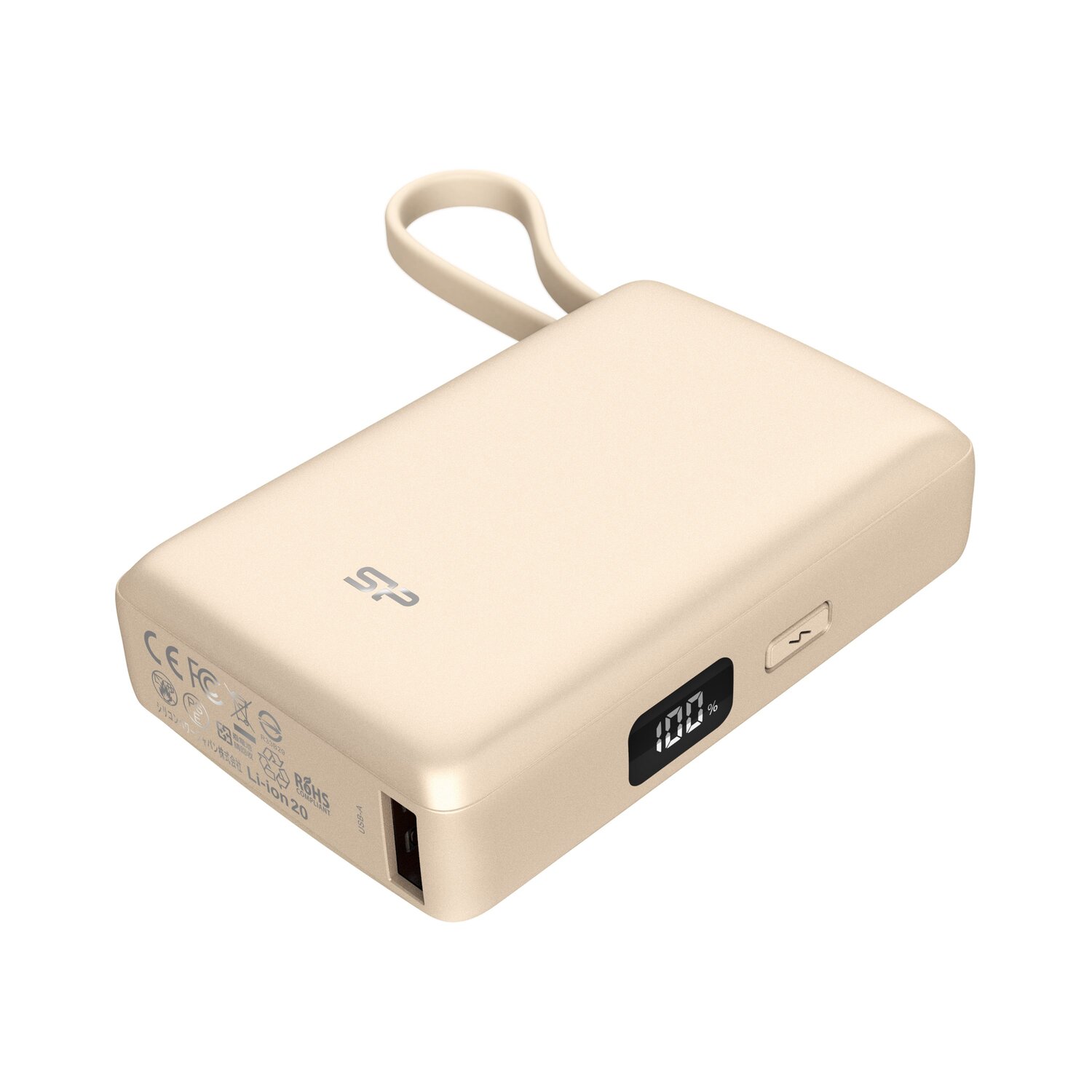 Powerbank Silicon Power CP10 10000mAh z wbudowanym kablem USB-C - Power banki z nadrukiem logo | VEBI - zdjęcie 2
