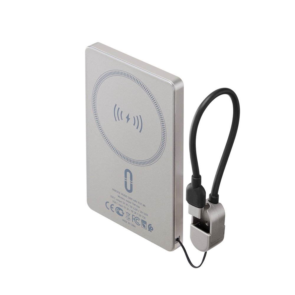 Magnetyczny Power Bank MagSafe 15W – 5000 mAh RIVACASE - Power banki z nadrukiem logo | VEBI - zdjęcie 7