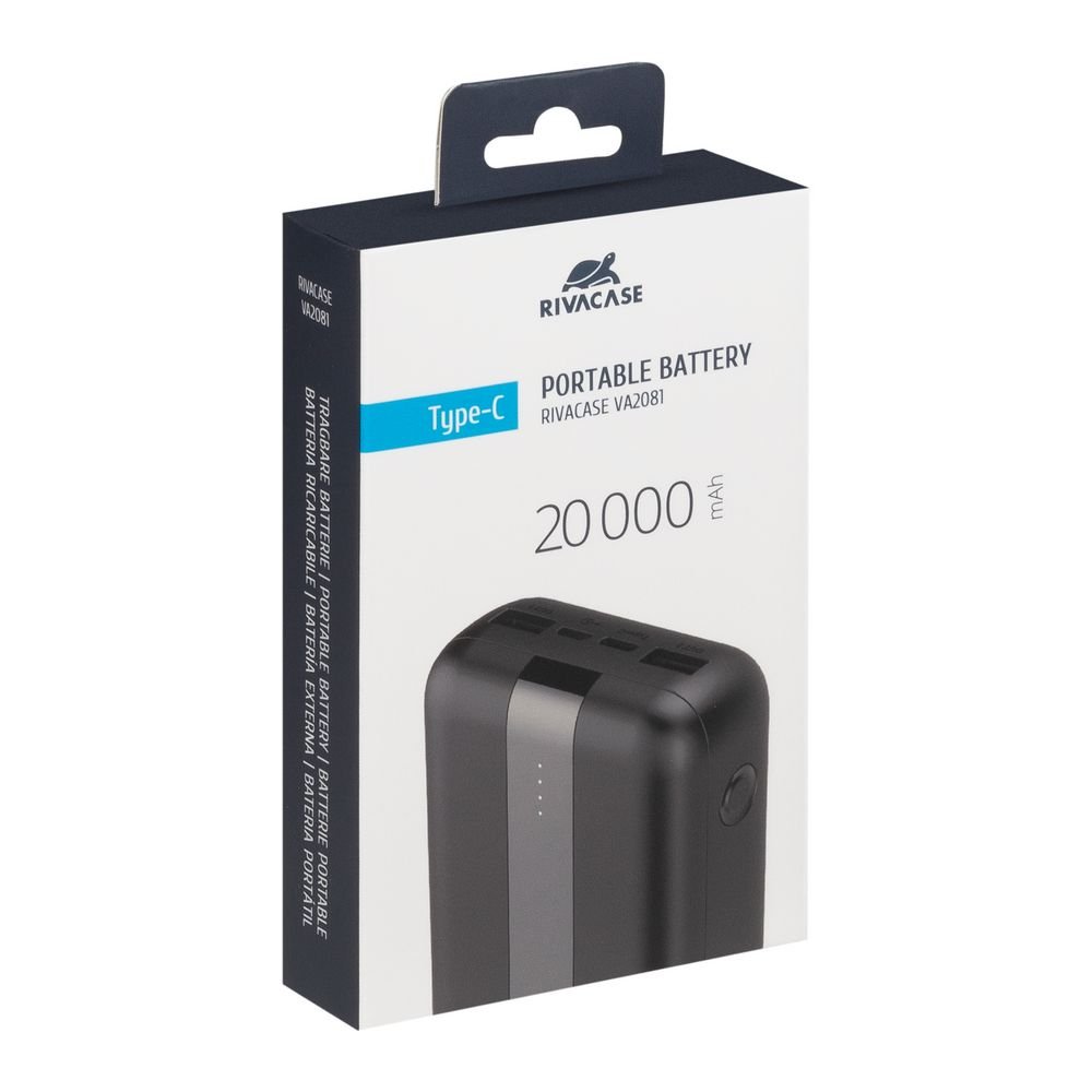 Power Bank 20000 mAh RIVACASE – ładuj do 3 urządzeń naraz - Power banki z nadrukiem logo | VEBI - zdjęcie 25