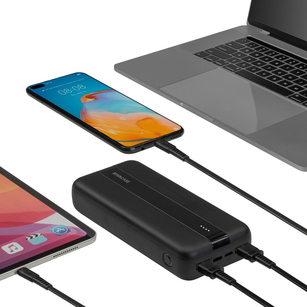 Power Bank 20000 mAh RIVACASE – ładuj do 3 urządzeń naraz - Power banki z nadrukiem logo | VEBI - zdjęcie 23