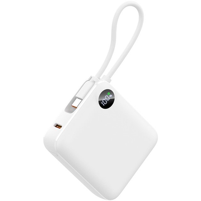 Power Bank 10000 mAh 22,5 W z wbudowanym kablem Type-C - Power banki z nadrukiem logo | VEBI