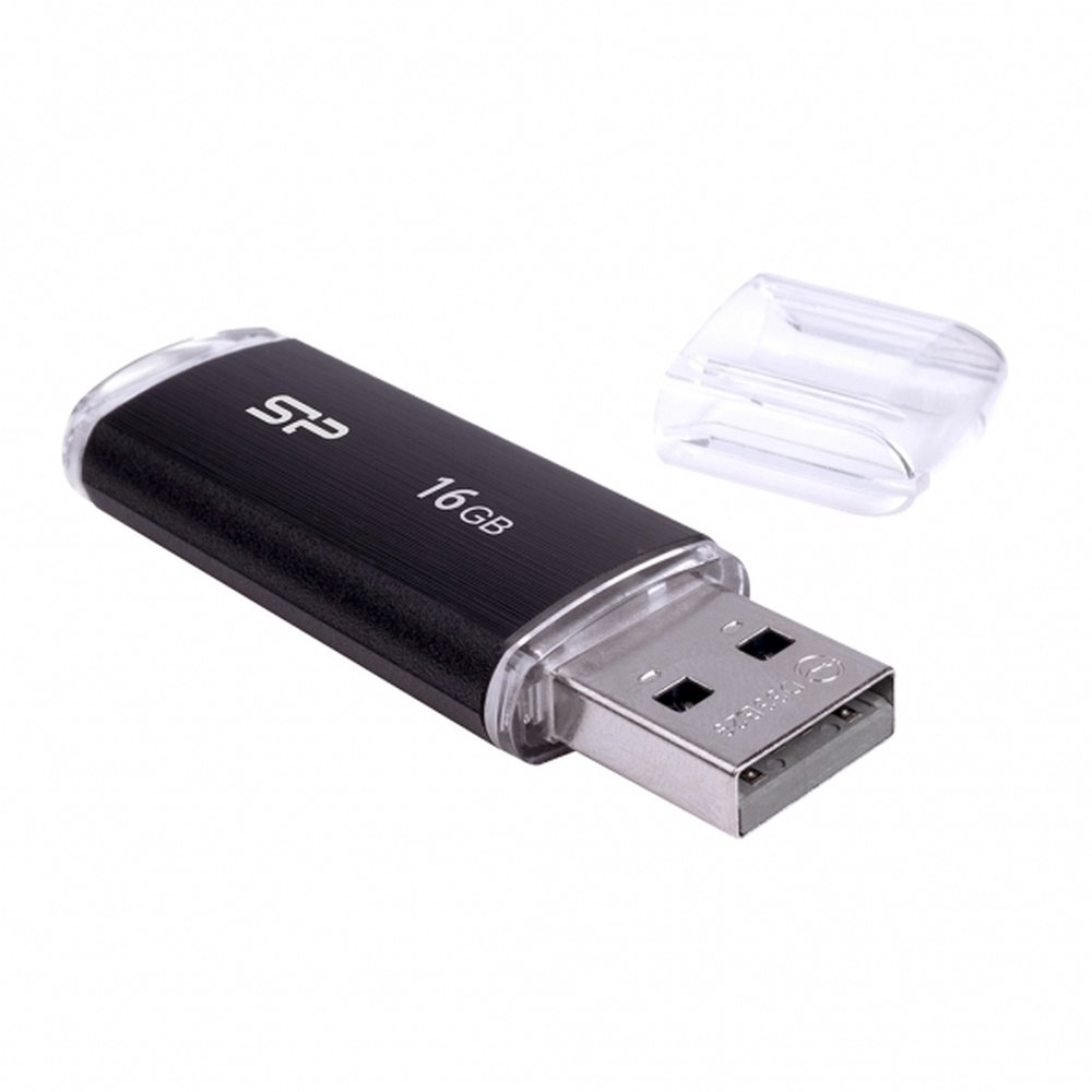 Kompaktowy pendrive Silicon Power U02 16GB z uchwytem na klucze - Pamięci USB z nadrukiem logo | VEBI - zdjęcie 2