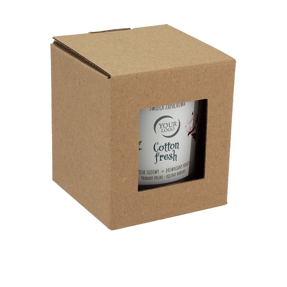 Świeca sojowa Choinka 190g - naturalny wosk z drewnianym knotem - Akcesoria kosmetyczne z nadrukiem logo | VEBI - zdjęcie 5