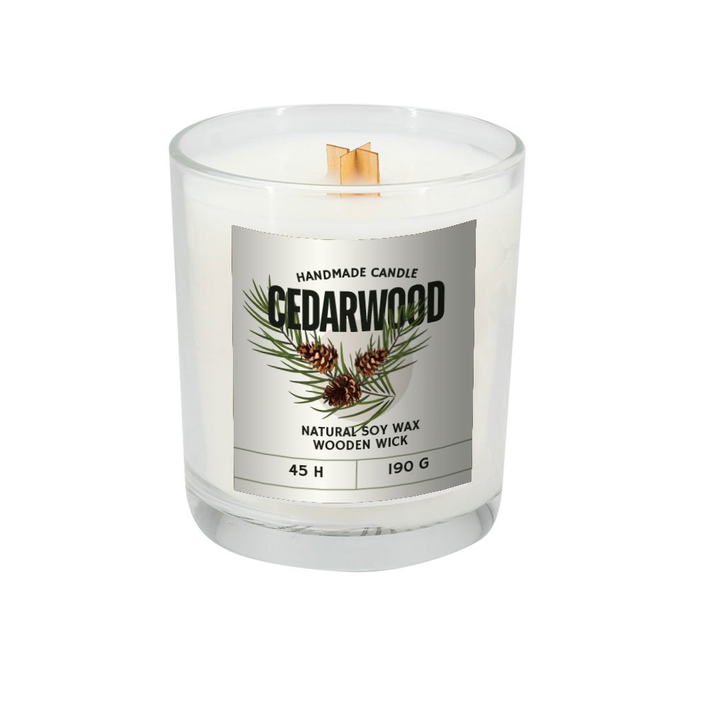 Świeca sojowa Choinka 190g - naturalny wosk z drewnianym knotem - Akcesoria kosmetyczne z nadrukiem logo | VEBI - zdjęcie 27